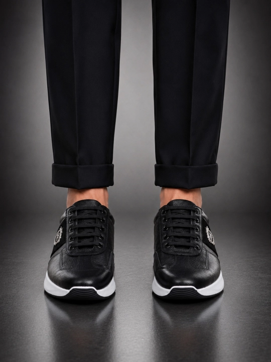 Erkaklar va o‘smirlar uchun Premium Black sliponlar, tabiiy charm, qulay yengil taglik