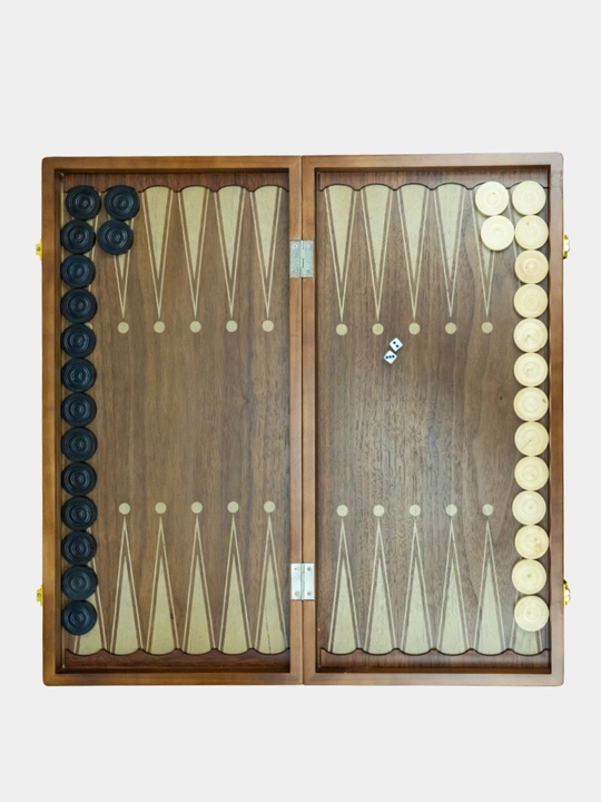 3 ta 1 da stol to‘plami Chess Checkers Backgammon - yog‘ochdan yasalgan shaxmat, shashka va nard