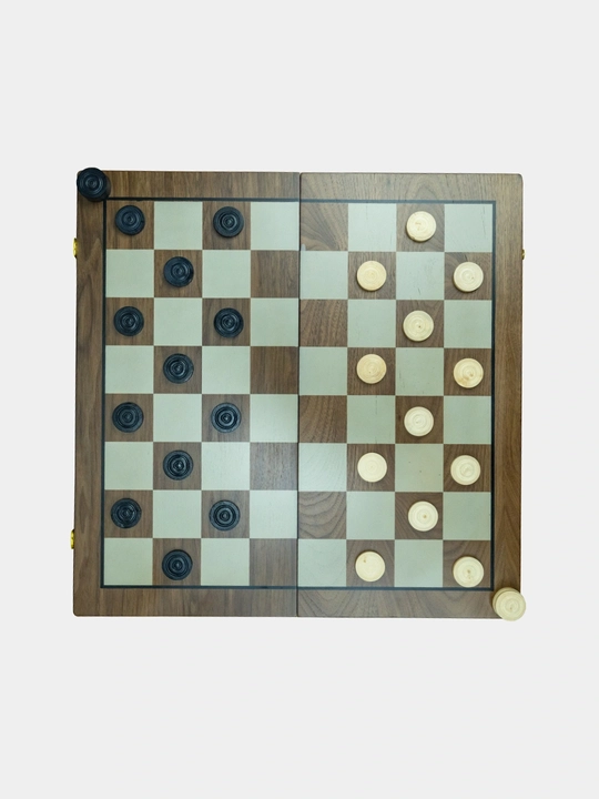 3 ta 1 da stol to‘plami Chess Checkers Backgammon - yog‘ochdan yasalgan shaxmat, shashka va nard
