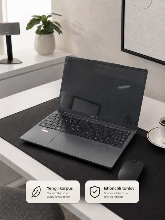 Lunix 14 dyuym noutbuk, 12GB RAM, 256GB SSD, Windows 10 Pro, o‘qish va ish uchun