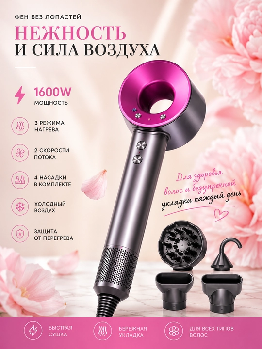 Ayollar uchun professional fen cho'tka, multistyler