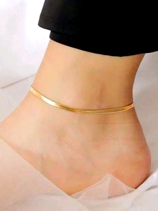 Single Diamond nafis oyoq bilaguzugi — 14K Gold PVD qoplamali, oyoq bilaguzuglari, anklet