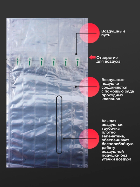 Воздушная упаковка для бутылок и хрупких предметов 15 шт с насосом защитные пакеты