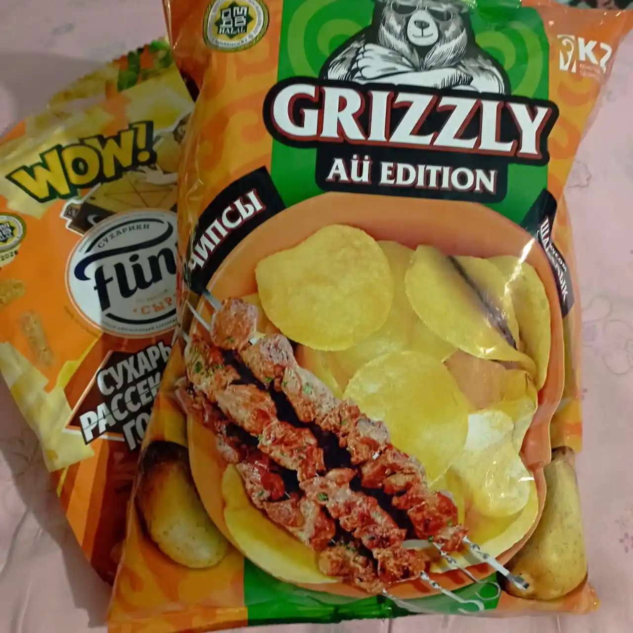 Grizzly tabiiy kartoshka chipslari, shashlik ta’mi 100 g
