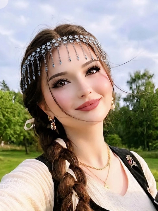 Диадема в национальном стиле – серебристая, лёгкий и изящный аксессуар