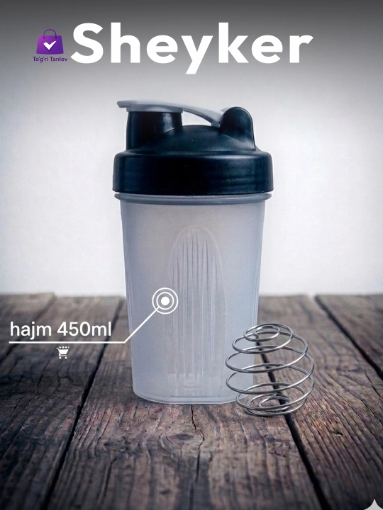 Sport sheykeri, 450 ml suv idishi sheyker sport uchun idish