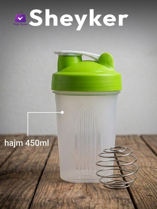 Sport sheykeri, 450 ml suv idishi sheyker sport uchun idish