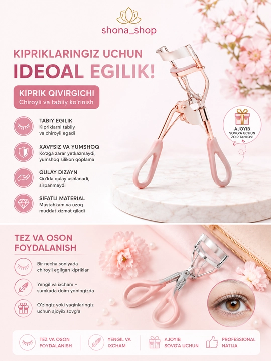 Kirpiklarni burish uchun qisqichlar, kerler