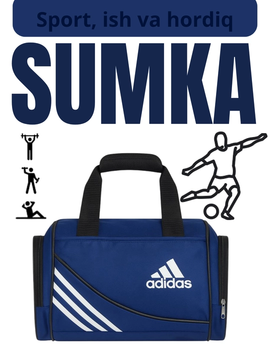 Erkaklar va ayollar uchun Adidas sport sumkasi, yo‘l sumkasi va sport zali sumkasi - 
