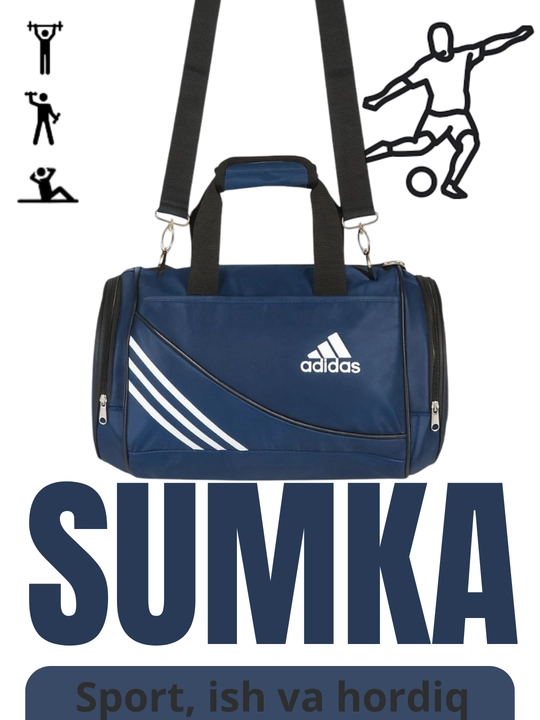 Erkaklar va ayollar uchun Adidas sport sumkasi, yo‘l sumkasi va sport zali sumkasi
