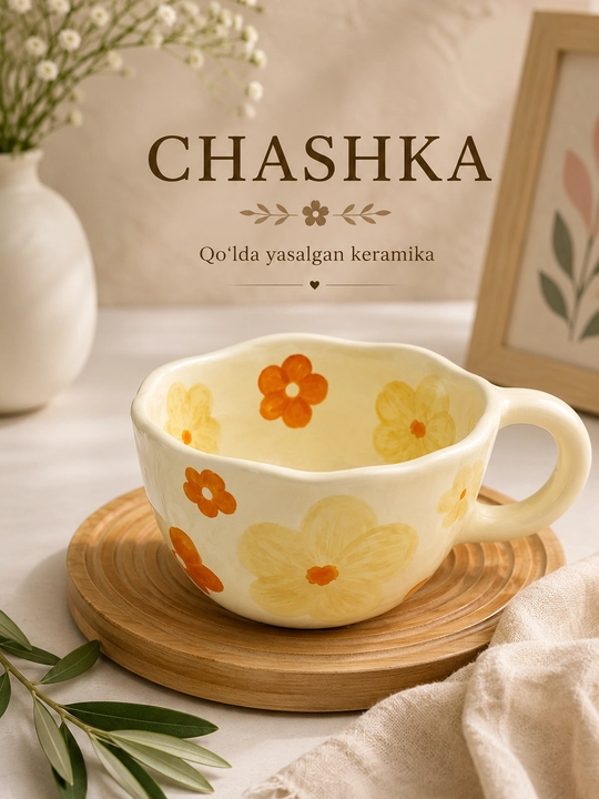 Qahva va choy uchun qo‘l sopol piyola - 