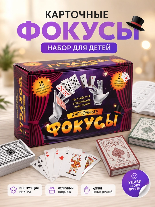 Bolalar uchun kartali fokuslar to‘plami sehrli fokus o‘yinlari seti - 