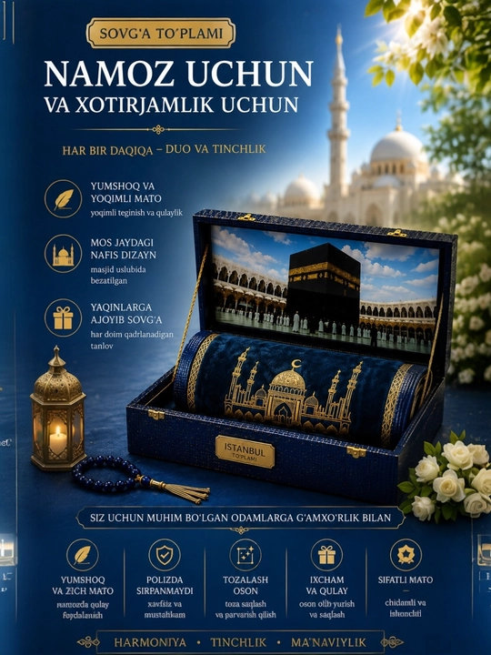 Joy nomoz, Nomoz oqish uchun elegant va yoqimli joynomoz, yumshoq va mayin tukli
