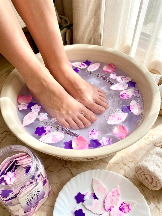 Мыльные лепестки для рук и ног Ketingmei Hand & Foot SPA 220г — Ванночка с лавандой