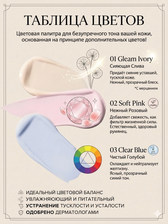 TAG База под макияж 3 вида: уход, отбеливание, морщины, SPF 50+, 32мл