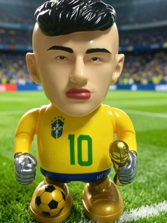Futbol yulduzining raqsga tushayotgan musiqiy figurasi - Messi - Ronaldu - Neymar