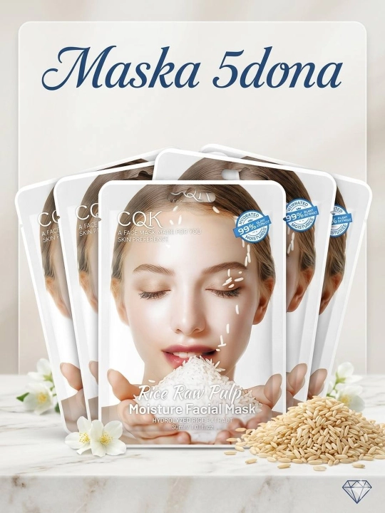 Тканевая маска для лица с алоэ, авокадо, коллагеном, муцином улитки и гранатом - 