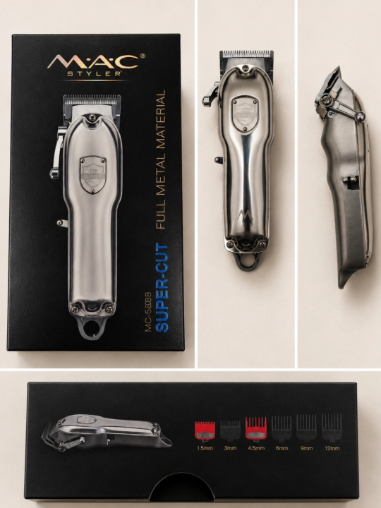 Simsiz soch olish mashinasi, MAC  LED displeyli soqol trimmer