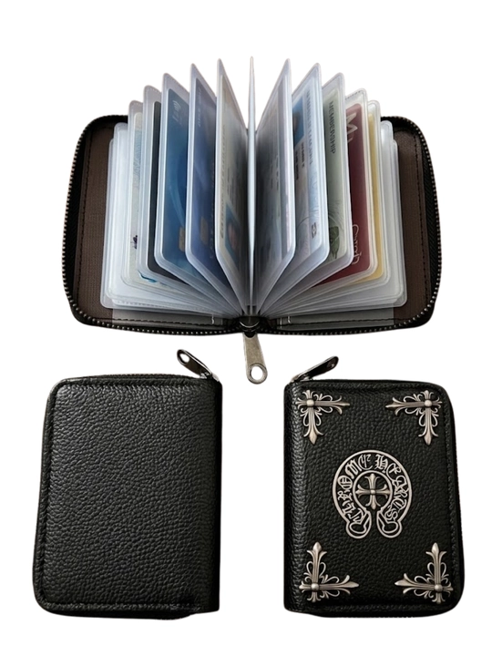 Chrome Hearts premium hamyon, metall xoch va karta bo‘lmalari bilan