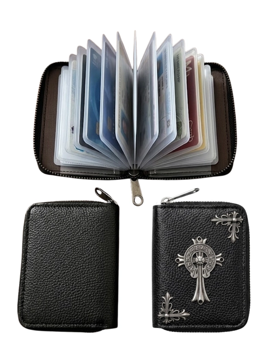 Chrome Hearts кошелек премиум с металлическим крестом и отделениями для карт