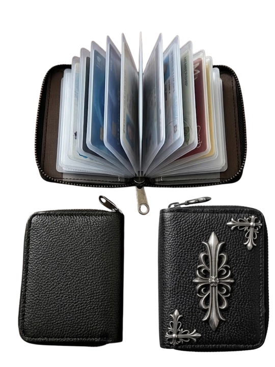 Chrome Hearts кошелек премиум с металлическим крестом и отделениями для карт