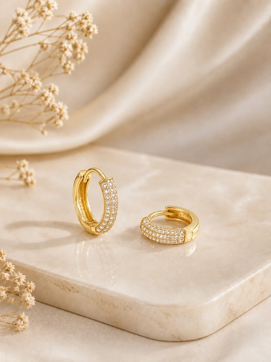 Ayollar va qizlar uchun 18k oltin bilan qoplangan 925 probali sterling kumushdan yasalgan ziraklar