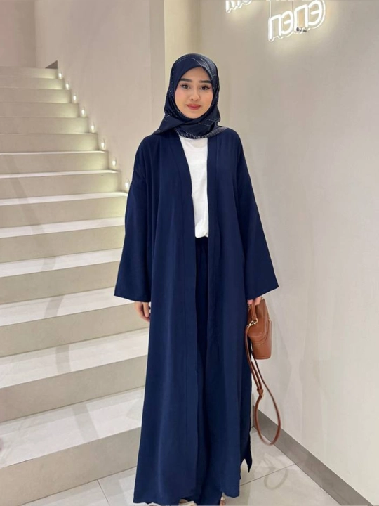 Abaya 3 v 1 gacha shimlar bilan uchta to'plam qulay, abaya + kyulot + futbolka(42-54)