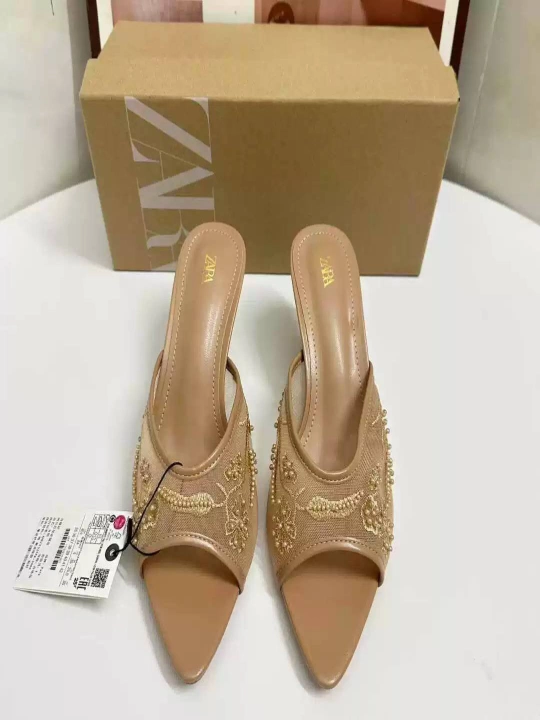Ayollar uchun poshnali myuli tufli – ochiq burunli elegant model, Zara