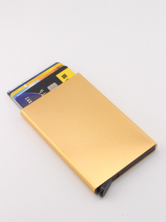 Metall kartxolder RFID/NFC himoyali, bank kartalari, hujjatlar uchun ixcham karta g‘ilofi