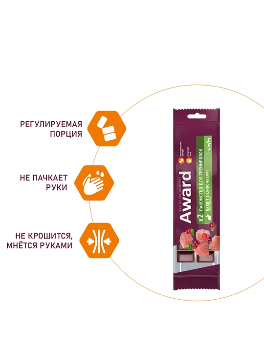 AWARD itlar uchun shirinlik urgatish uchun quyon go'shti bilan bilan 50gr