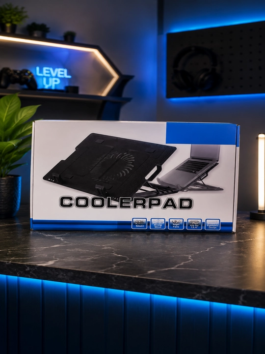N99 CoolerPad noutbuk sovutgichi, LED yoritgichli, 2 ta USB port, 17 dyuymgacha