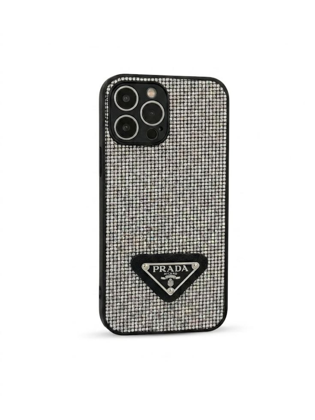 Чехол с блестящими камнями для iPhone 13, 14, 15, 16, 17 Pro Max, чехол Prada - 