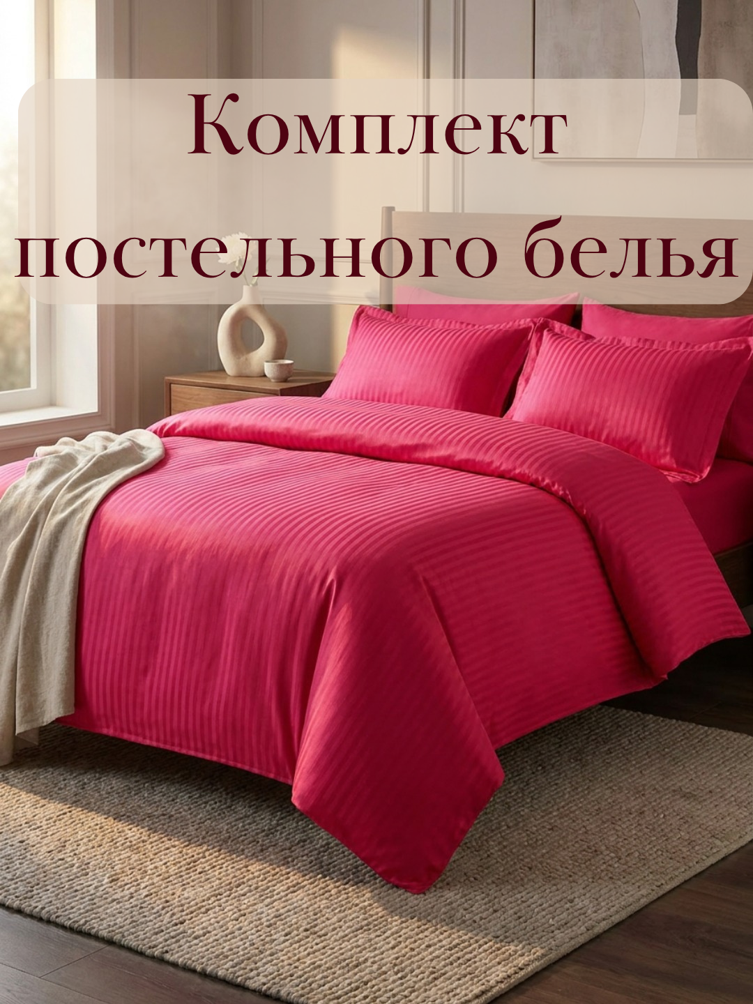 Choyshab to'plami, 2 xonali, chiziqli atlas (poliester), Rania - 