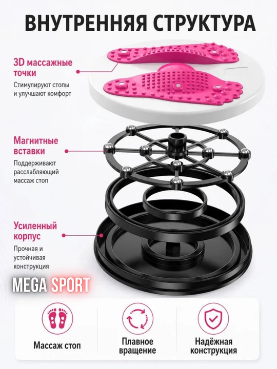 Фитнес-диск Health Disc, вращающийся 3D-массажер с расширителем, в различных цветах