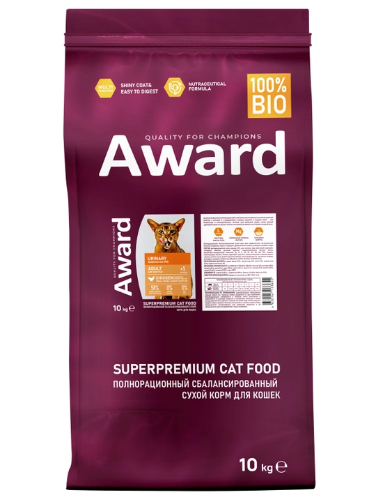 AWARD quruq ozuqa Urinary mushuklar buyrak profilaktikasi uchuk tovuqli 10kg
