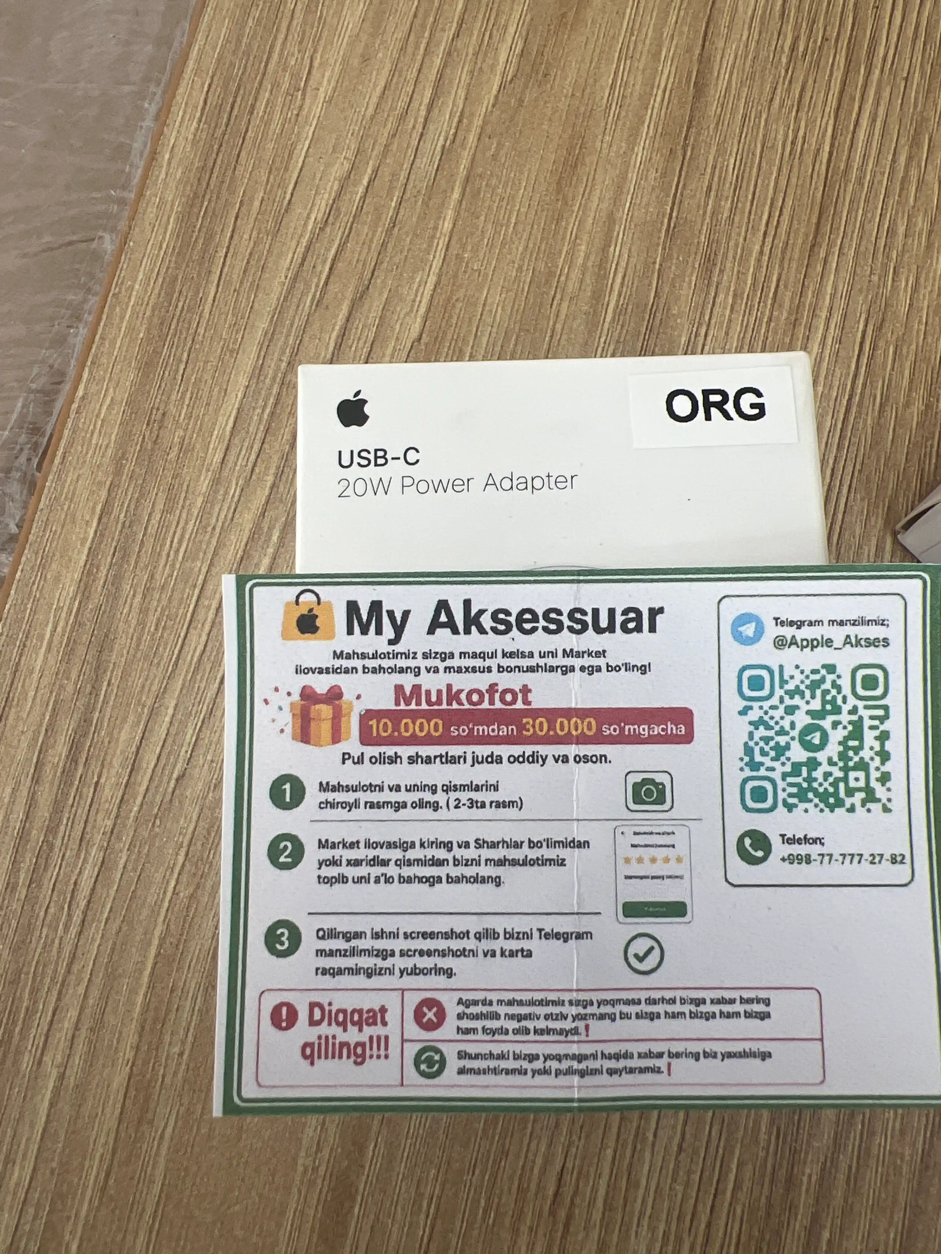 IPhone 20W USB-C tezkor quvvatlash adapteri, smartfonlar uchun quvvatlash moslamasi