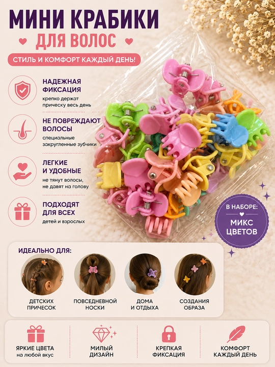 MINI KRABIKlar rangbarang chiroyli va sifatli