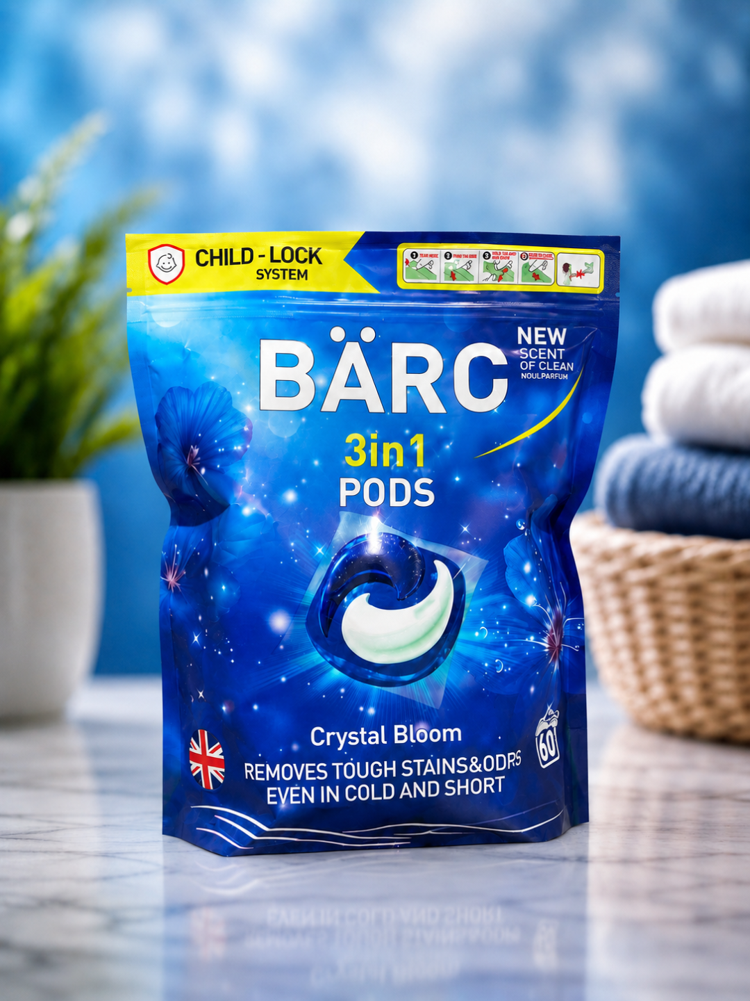 BÄRC 3в1: гель-капсулы для стирки, удаление пятен и запахов, свежесть, глубокая чистота 60 - 
