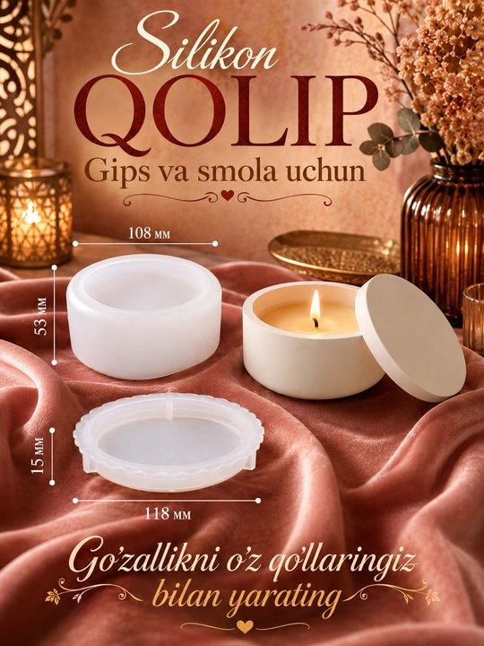 Gips, epoksid smolasi uchun silikon qolip quticha, mold quticha
