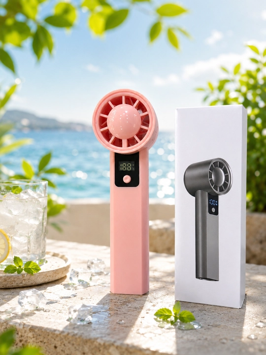 Mini portativ ventilyator Q11A, raqamli displeyli, kuchli shamolli, USB zaryadli
