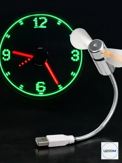 Ventilyator ko'rinishidagi gologramma-soat, USB - 