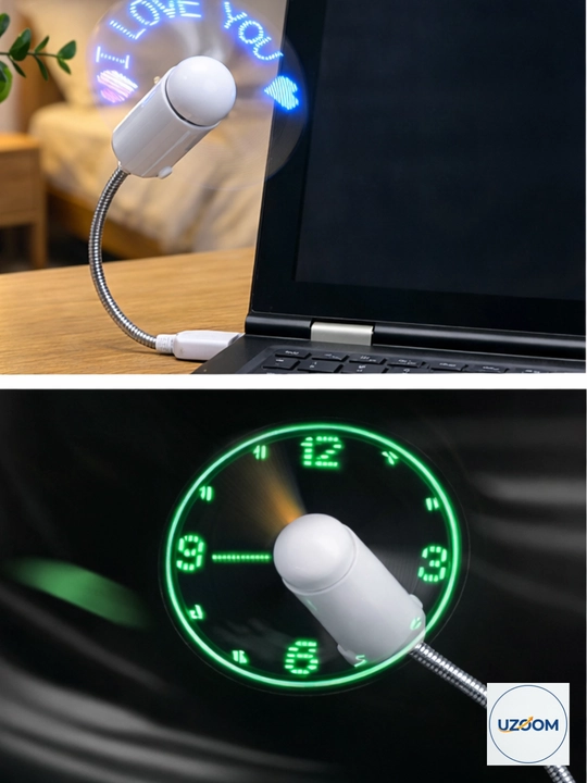 Ventilyator ko'rinishidagi gologramma-soat, USB