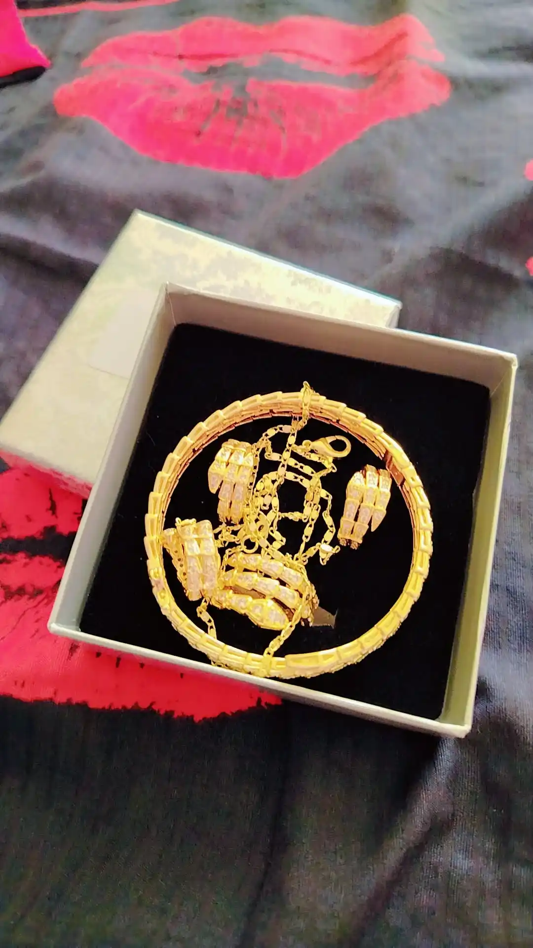 Комплект украшений, серьги, кольцо, браслет, цепочка, Messika Bvlgari, Vancleef