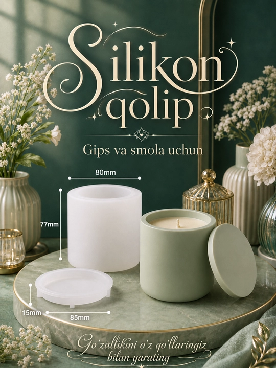 Gips, epoksid smolasi uchun silikon qolip quticha, mold quticha