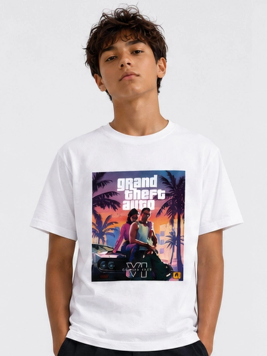 GTA 6 bosma naqshli WEERIT o‘smirlar futbolkasi, 100% paxta, 8-14 yosh
