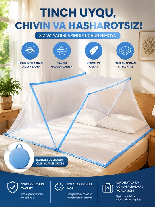 Pashshaxona, chivinlarga qarshi to'r, 2 kishilik - 