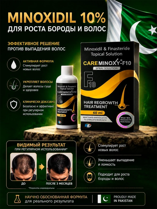 Minoksidil 10%,12.5% + mezoroller, soch to‘kilishiga qarshi, o‘sishni faollashtirish 60 ml - 