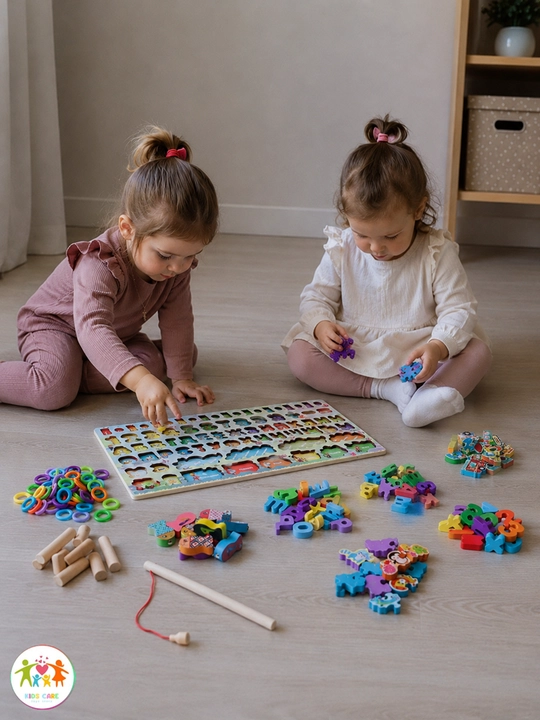 Yog'ochdan yasalgan o'quv doskasi, Montessori, saralovchi, rus alifbosi, raqamlar, ranglar