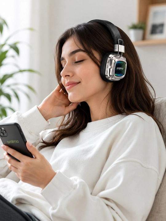 Oraimo TURE R-30 RGB Wireless Headphone – Simsiz Stereo Quloqchin, RGB Yoritgich,