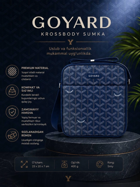 Erkaklar uchun yelkama GOYARD sumka - 